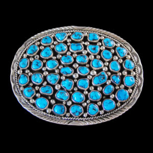 Navajo Turquoise Cluster Belt Buckle