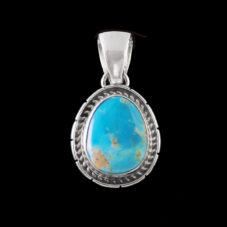 Sterling Silver SM Oval Turquoise Pendant
