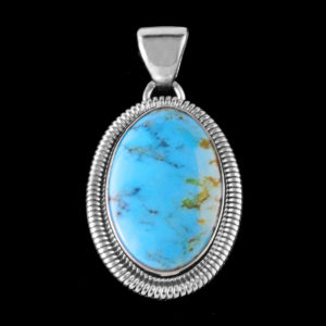 Sterling Silver Oval Turquoise Pendant