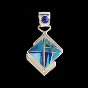 Turquoise Opal & Lapis Inlaid Pendant