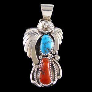 Traditional Navajo Silver & Turquoise Pendant