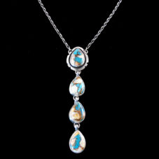 Turquoise Multi-Stone 4 Tier Drop Pendant