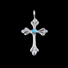 Delicate Cross with Turquoise Stone