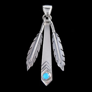 Navajo Sterling Silver Feather Pendant