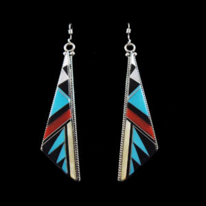 Zuni Multi-Stone Triangle Earring