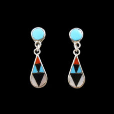 Teardrop Multi-Stone Zuni Inlaid Earring