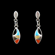 Zuni Inlaid Post-Dangle Earrings