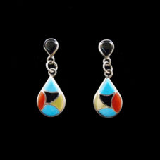 Multi-stone Zuni Inlaid Drop Earring