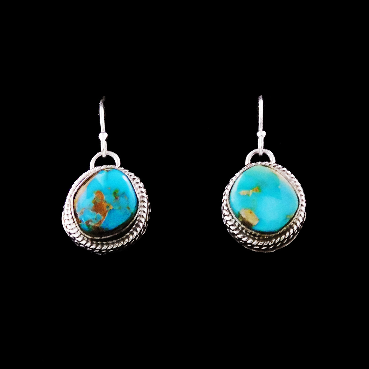 Beautiful Authentic Native American Navajo Turquoise Sterling Silver Earrings Beautiful Authentic Native American Navajo Turquoise Sterling Silver Earrings