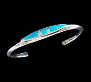 Authentic Silver Navajo Turquoise Cuff Bracelet
