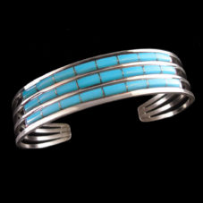 Three Line Turquoise Authentic Navajo Bracelet