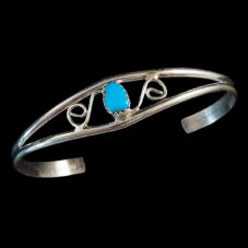 Turquoise & Silver Authentic Navajo Bracelet