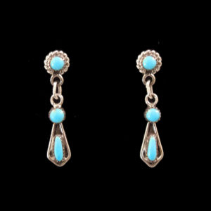 Triple Turquoise Stone Dangle Earrings