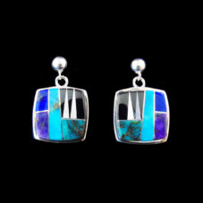 Multi-Stone Square Inlaid Dangle Earring