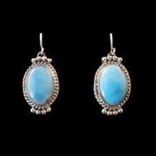 Turquoise Stone and Silver Earrings
