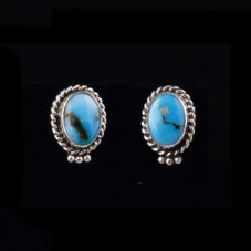 Sm Turquoise Stone Rope Trim Earring