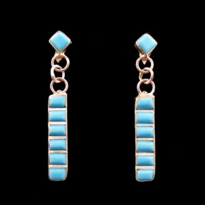 Zuni Turquoise Silver Stick Earring