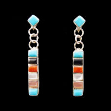 Zuni Silver Multi Stone Earring