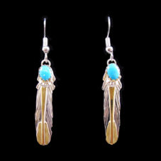 Turquoise Stone Feather Earring