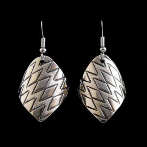 Navajo Stamped Silver Dangle Earrings