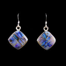 Cultured Opal & Silver Square Dangle