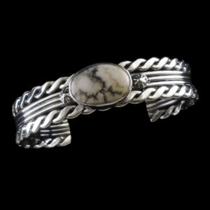Designer Hand-Crafted Navajo White Buffalo Bracelet