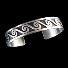 Authentic Ben Mansfield Hopi Silver Overlay Bracelet