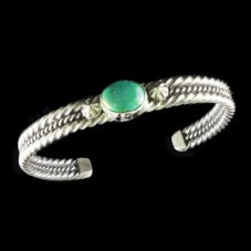Authentic Navajo 3 Braid Green Turquoise Bracelet