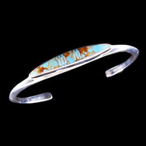 Authentic Navajo Spider Web Opal Inlay Bracelet