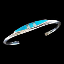 Authentic Silver Kingman Turquoise Cuff Bracelet