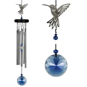 Blue Crystal Hummingbird Wind Chime