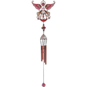 Copper & Red Glass Angel Wind Chime