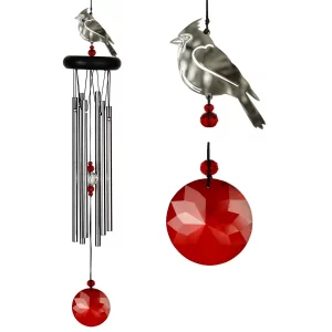 Crystal Cardinal Bird Wind Chime