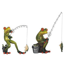 Fishing Frog Figurines