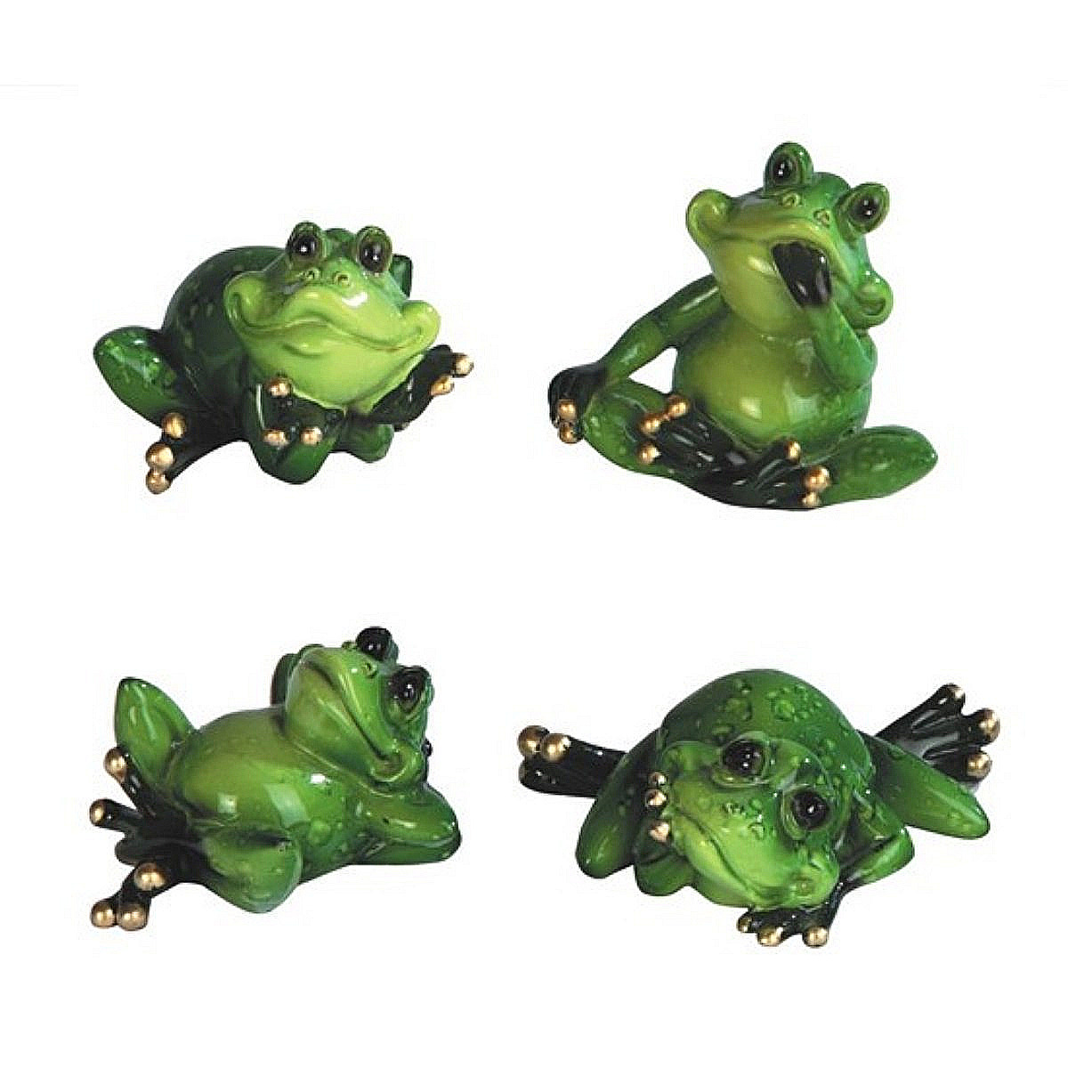 Frog Figurines in Various Poses (Set of 4)