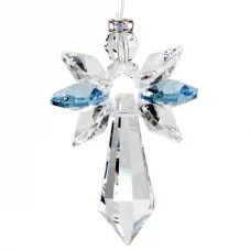Large Crystal Guardian Angel- Aquamarine- March