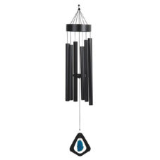 Modern Black Metal Blue Geode Wind Chime