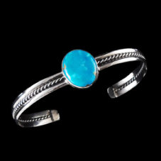 Navajo 3 Band Braided Turquoise Bracelet