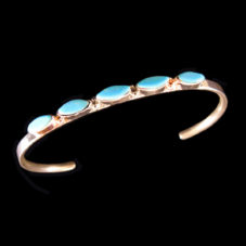 Navajo Bracelet with 5 Turquoise Stones