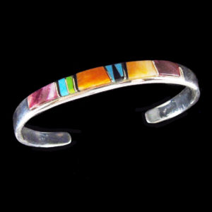 Navajo Multi-Stone Inlaid Cuff Bracelet