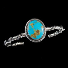 Navajo Silver Twisted Rope Turquoise Bracelet
