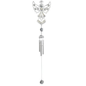 Silver Angel Christmas Wind Chime
