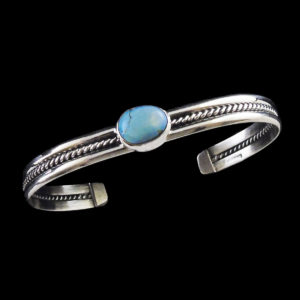 Silver Golden Hill Navajo Turquoise Bracelet
