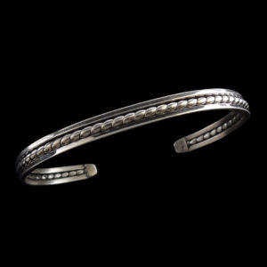 Small Navajo Solid Sterling Silver 3 Row Braid Bracelet