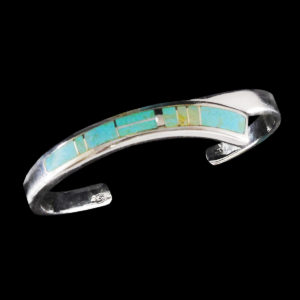 Spider Turquoise Navajo Split Cuff Ribbon Bracelet