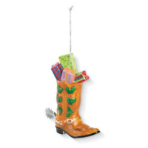 western-ceramic-boot-ornament