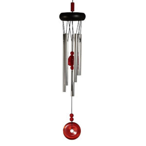 Wood Top Red Gem Wind Chime