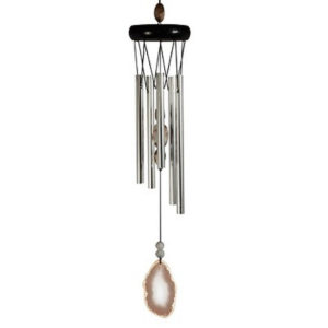 Wooden Top White Geode Wind Chime