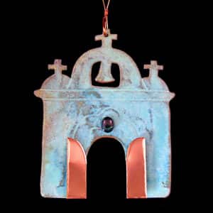 Copper Patina Mission Building Ornament