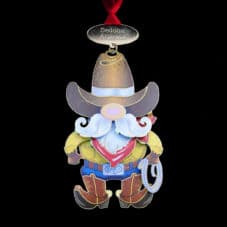Cowboy Knome Brass Christmas Ornament